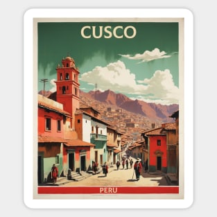 Cusco Peru Tourism Vintage Poster Sticker